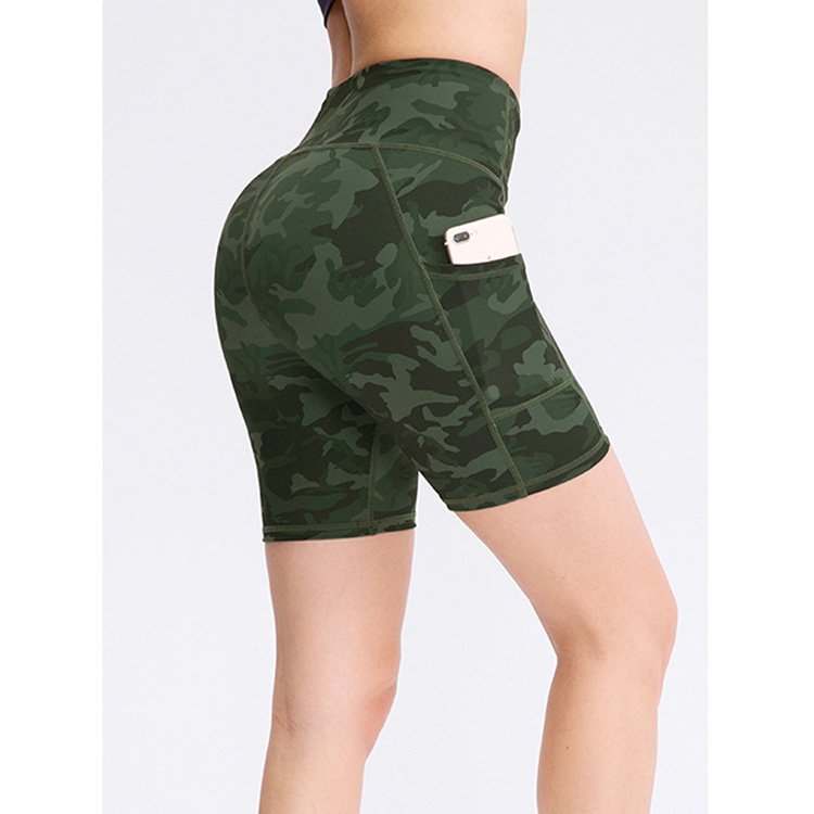 Customizable-Women's-Printed-Shorts-with-Pockets-green-side