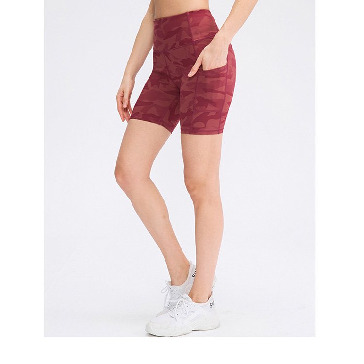 Customizable-Women's-Printed-Shorts-with-Pockets-red-side