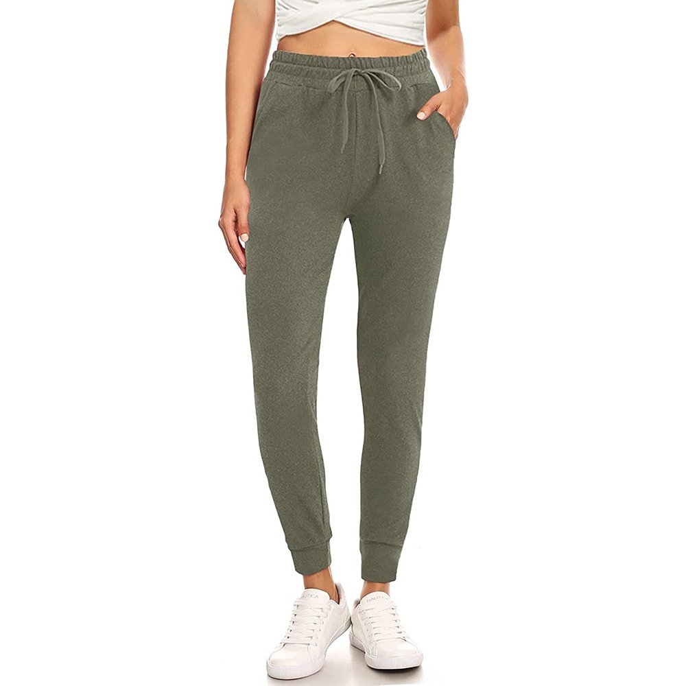 Wholesale Comfy Custom Logo Sweatpants for Women Pants with Pockets green