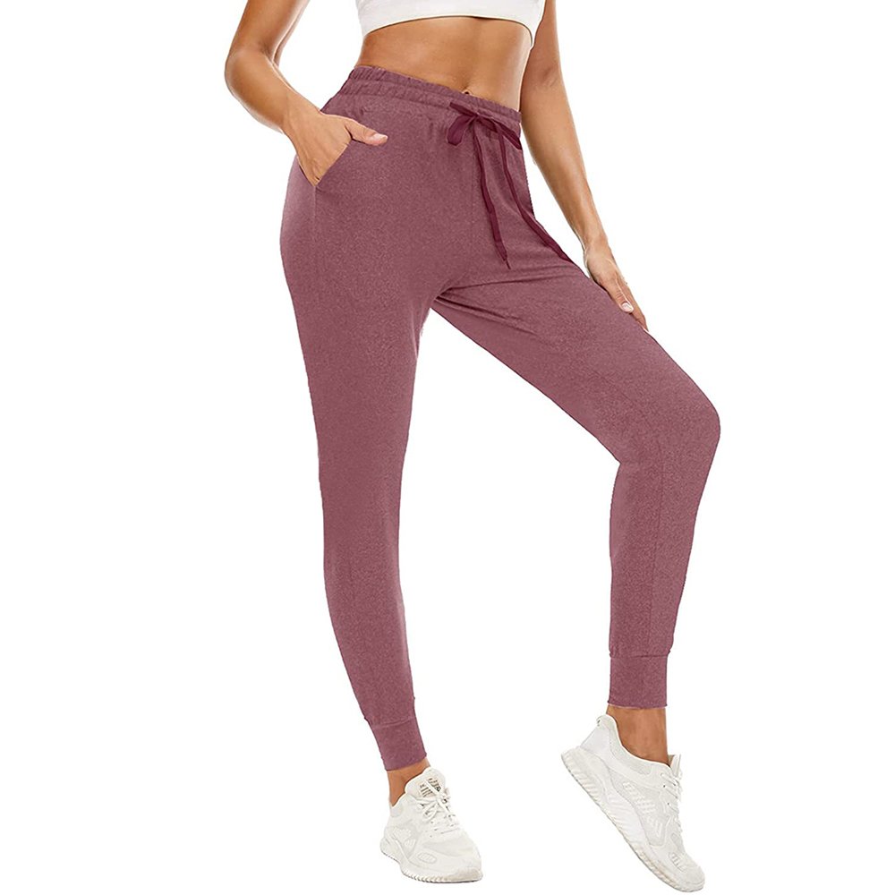 Wholesale Comfy Custom Logo Sweatpants for Women Pants with Pockets pink
